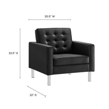 Load image into Gallery viewer, Loft Tufted Vegan Leather Armchair and Ottoman Set by Modway
