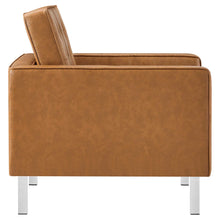 Load image into Gallery viewer, Loft Tufted Vegan Leather Armchair and Ottoman Set by Modway
