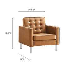Load image into Gallery viewer, Loft Tufted Vegan Leather Armchair and Ottoman Set by Modway
