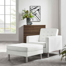 Load image into Gallery viewer, Loft Tufted Vegan Leather Armchair and Ottoman Set by Modway
