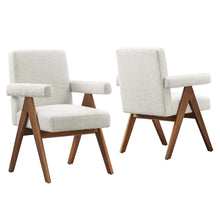 Load image into Gallery viewer, Lyra Boucle Fabric Dining Room Chair Set of 2 by Modway
