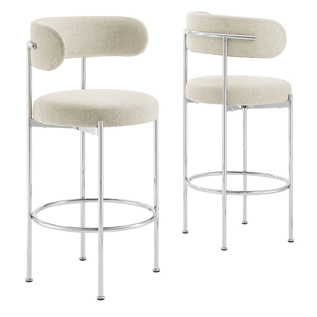 Albie Fabric Bar Stools Set of 2 by Modway