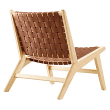 Load image into Gallery viewer, Saoirse Leather Wood Accent Lounge Chair by Modway
