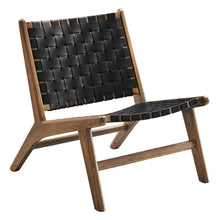 Load image into Gallery viewer, Saoirse Leather Wood Accent Lounge Chair by Modway
