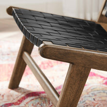 Load image into Gallery viewer, Saoirse Leather Wood Accent Lounge Chair by Modway
