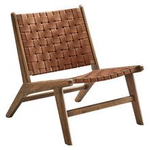 Load image into Gallery viewer, Saoirse Leather Wood Accent Lounge Chair by Modway
