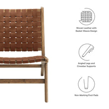Load image into Gallery viewer, Saoirse Leather Wood Accent Lounge Chair by Modway
