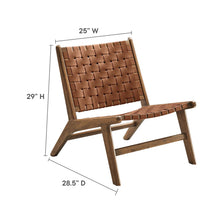 Load image into Gallery viewer, Saoirse Leather Wood Accent Lounge Chair by Modway
