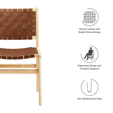 Load image into Gallery viewer, Saoirse Leather Wood Dining Side Chair Set of 2 by Modway
