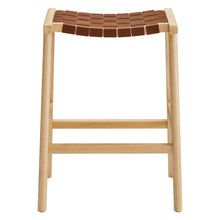 Load image into Gallery viewer, Saoirse Faux Leather Wood Counter Stool Set of 2 by Modway
