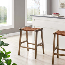 Load image into Gallery viewer, Saoirse Faux Leather Wood Counter Stool Set of 2 by Modway
