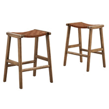 Load image into Gallery viewer, Saoirse Faux Leather Wood Counter Stool Set of 2 by Modway
