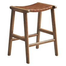 Load image into Gallery viewer, Saoirse Faux Leather Wood Counter Stool Set of 2 by Modway
