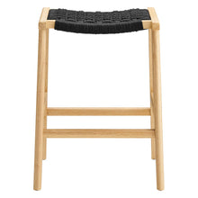 Load image into Gallery viewer, Saoirse Woven Rope Wood Counter Stool Set of 2 by Modway

