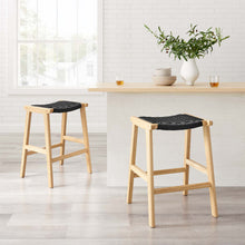 Load image into Gallery viewer, Saoirse Woven Rope Wood Counter Stool Set of 2 by Modway
