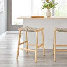 Load image into Gallery viewer, Saoirse Woven Rope Wood Counter Stool Set of 2 by Modway
