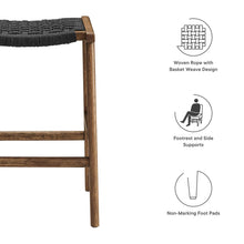Load image into Gallery viewer, Saoirse Woven Rope Wood Counter Stool Set of 2 by Modway
