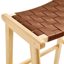 Load image into Gallery viewer, Saoirse Leather Wood Bar Stool Set of 2 by Modway
