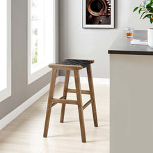 Load image into Gallery viewer, Saoirse Leather Wood Bar Stool Set of 2 by Modway

