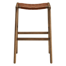 Load image into Gallery viewer, Saoirse Leather Wood Bar Stool Set of 2 by Modway
