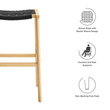 Load image into Gallery viewer, Saoirse Woven Rope Wood Bar Stool Set of 2 by Modway
