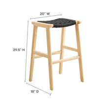 Load image into Gallery viewer, Saoirse Woven Rope Wood Bar Stool Set of 2 by Modway
