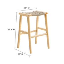 Load image into Gallery viewer, Saoirse Woven Rope Wood Bar Stool Set of 2 by Modway
