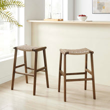 Load image into Gallery viewer, Saoirse Woven Rope Wood Bar Stool Set of 2 by Modway
