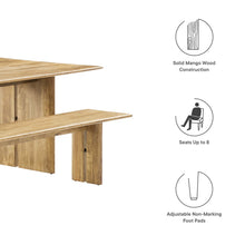 Load image into Gallery viewer, Amistad 86&quot; Wood Dining Table and Bench Set by Modway
