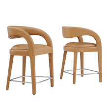 Load image into Gallery viewer, Pinnacle Vegan Leather Counter Stool Set of 2 by Modway
