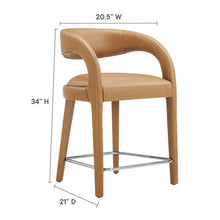 Load image into Gallery viewer, Pinnacle Vegan Leather Counter Stool Set of 2 by Modway
