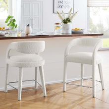 Load image into Gallery viewer, Pinnacle Boucle Upholstered Counter Stool Set of 2 by Modway
