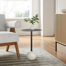 Load image into Gallery viewer, Aliza Round White Marble Side Table by Modway
