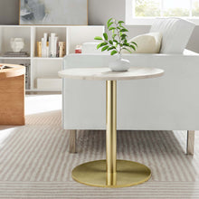 Load image into Gallery viewer, Viva Round White Marble Side Table by Modway
