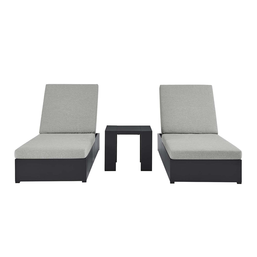 Tahoe 3-Piece Outdoor Patio Powder-Coated Aluminum Chaise Lounge Set by Modway