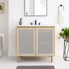 Load image into Gallery viewer, Calla 36&quot; Perforated Metal Bathroom Vanity by Modway
