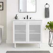 Load image into Gallery viewer, Calla 36&quot; Perforated Metal Bathroom Vanity by Modway
