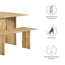 Load image into Gallery viewer, Amistad 60&quot; Wood Dining Table and Bench Set by Modway
