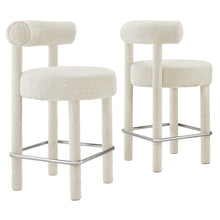 Load image into Gallery viewer, Toulouse Boucle Fabric Counter Stool Set of 2 by Modway

