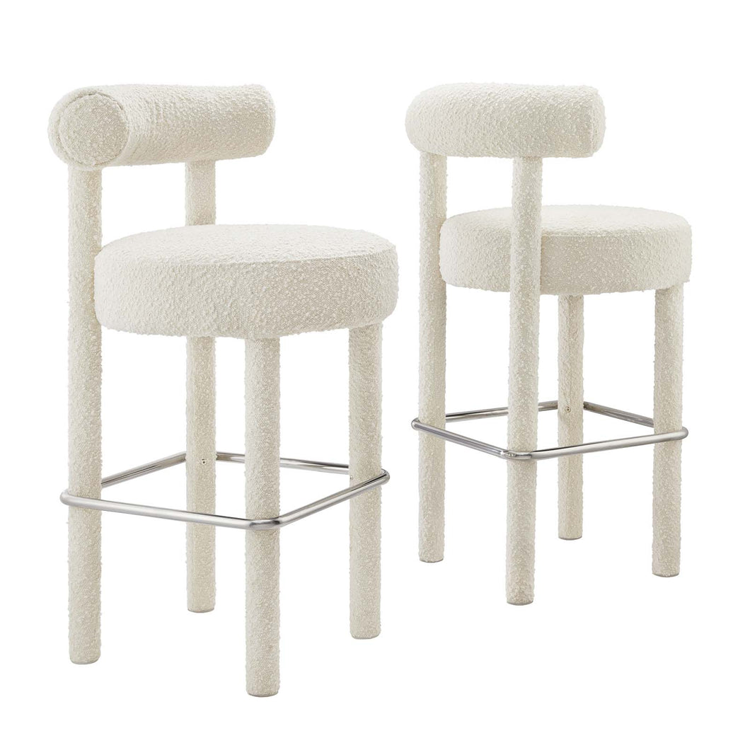 Toulouse Boucle Fabric Bar Stool Set of 2 by Modway