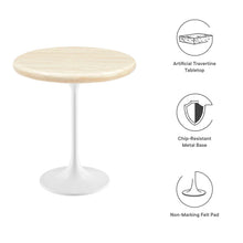 Load image into Gallery viewer, Lippa 20&quot; Round Artificial Travertine  Side Table
