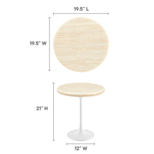 Load image into Gallery viewer, Lippa 20&quot; Round Artificial Travertine  Side Table
