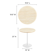 Load image into Gallery viewer, Lippa 20&quot; Round Faux Travertine Side Table by Modway
