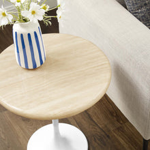 Load image into Gallery viewer, Lippa 20&quot; Round Artificial Travertine  Side Table
