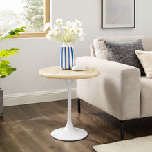 Load image into Gallery viewer, Lippa 20&quot; Round Faux Travertine Side Table by Modway
