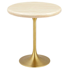 Load image into Gallery viewer, Lippa 20&quot; Round Artificial Travertine  Side Table
