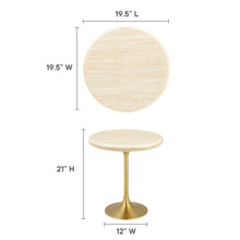 Load image into Gallery viewer, Lippa 20&quot; Round Faux Travertine Side Table by Modway
