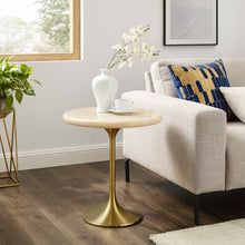 Load image into Gallery viewer, Lippa 20&quot; Round Faux Travertine Side Table by Modway
