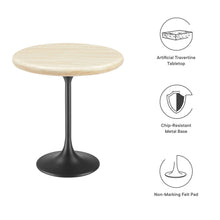 Load image into Gallery viewer, Lippa 20&quot; Round Faux Travertine Side Table by Modway
