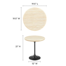 Load image into Gallery viewer, Lippa 20&quot; Round Artificial Travertine  Side Table
